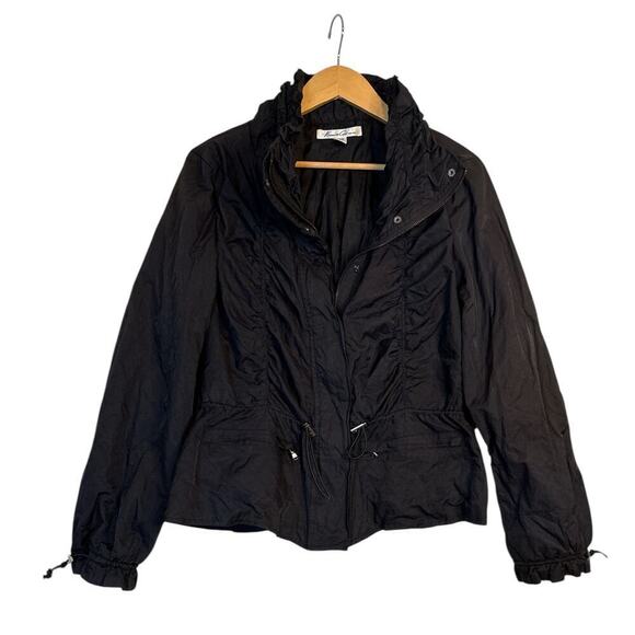 Kenneth Cole New York Women's Long Sleeve Ruched Full Zip Jacket Size M Black - Picture 1 of 8
